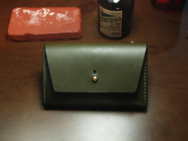 【受注製作】名刺(カード)入れ　イタリアヌメ革レザー　ミネルバリスシオ　【オリーバ】