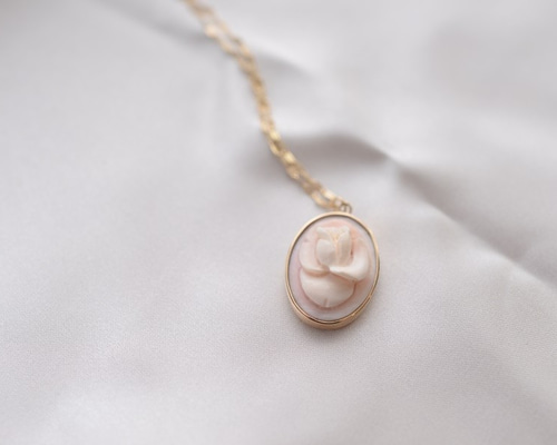 K10] カメオ ネックレス｜バラ ネックレス・ペンダント