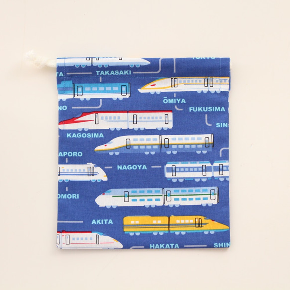 お弁当袋＆コップ袋（新幹線  電車 ブルー） 3枚目の画像