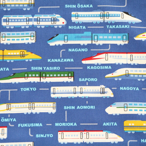 お弁当袋＆コップ袋（新幹線  電車 ブルー） 5枚目の画像