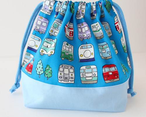 【kikim】お弁当袋　新幹線　ブルーグリーン　ハンドメイド お弁当袋（新幹線 &電車 ブルー） 弁当袋 honohono＊ 通販 12701234