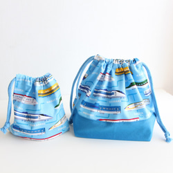 お弁当袋（新幹線 電車 ライトブルー） 弁当袋 honohono＊ 通販