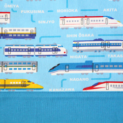 お弁当袋＆コップ袋（新幹線  電車  ライトブルー） 7枚目の画像