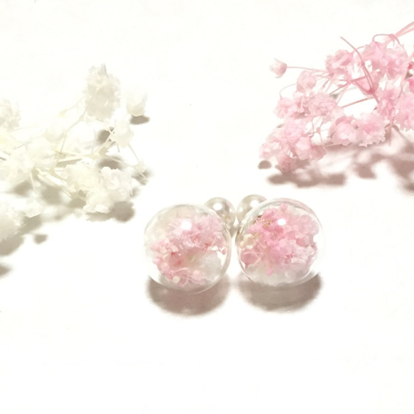 【送料無料】かすみ草のフラワードーム♡ふんわりピンク 2枚目の画像