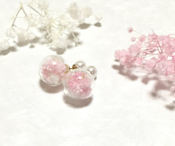 【送料無料】かすみ草のフラワードーム♡ふんわりピンク 3枚目の画像