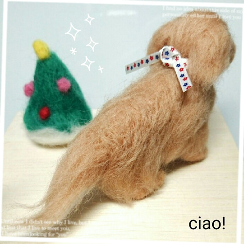 ミニチュアダックスフンド。羊毛フェルト。犬。いぬ。 羊毛