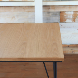 カフェテーブル　オーク無垢突板 4枚目の画像