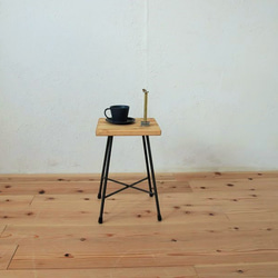 【送料無料】【PINE】MULTI STOOL LOW-SIKAKU-/スツール/パイン材/アイアン 3枚目の画像