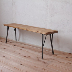 【送料無料】【セット割引】PINE DINING TABLE SET(テーブル1500、木材椅子2脚、ベンチ1200) 2枚目の画像