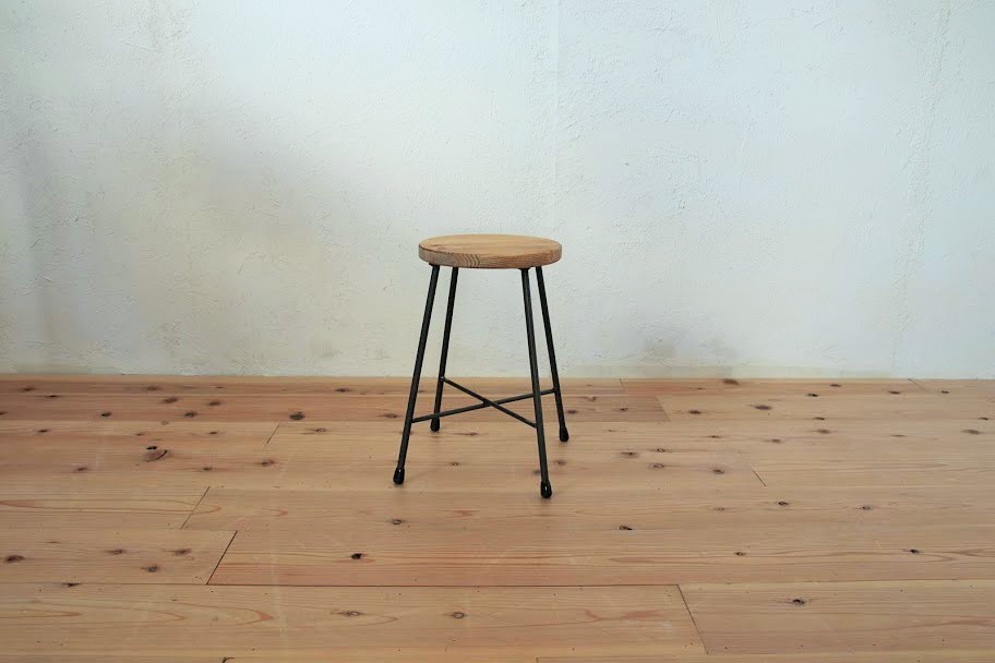 【送料無料】【パイン材】MULTI STOOL LOW-MARU-/スツール/パイン材/アイアン/インテリア