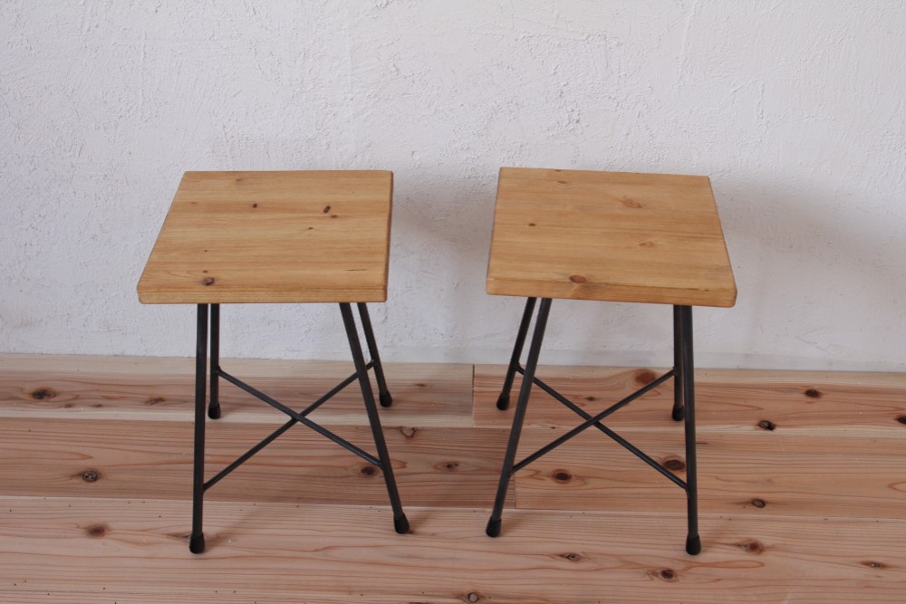 【セット割引】【パイン材】MULTI STOOL LOW-SIKAKU-/2脚セット/スツール/インテリア