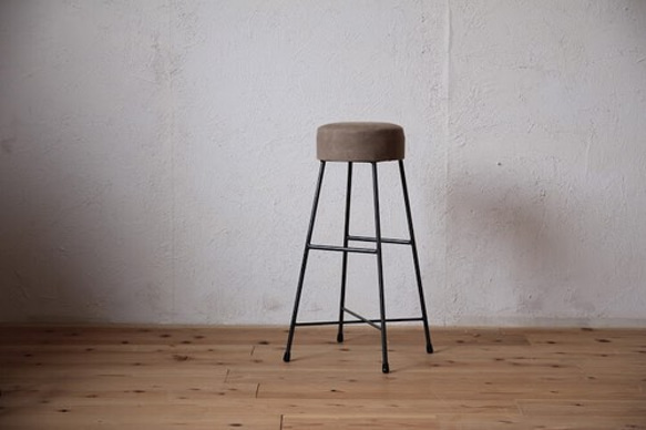 【送料無料】CANVAS STOOL HIGH/スツール/帆布/アイアン 1枚目の画像