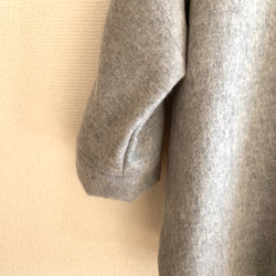 再再販★LADY'S★ウール混起毛生地の丸襟ドルマンスリーブ/ラビットグレー 3枚目の画像