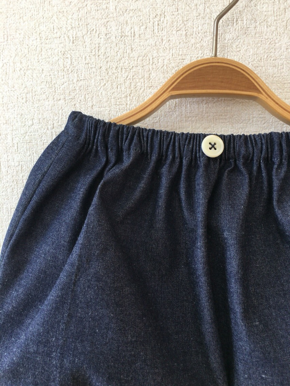 70-80cm★春夏用やわらかデニムのサルエルかぼちゃパンツ 2枚目の画像