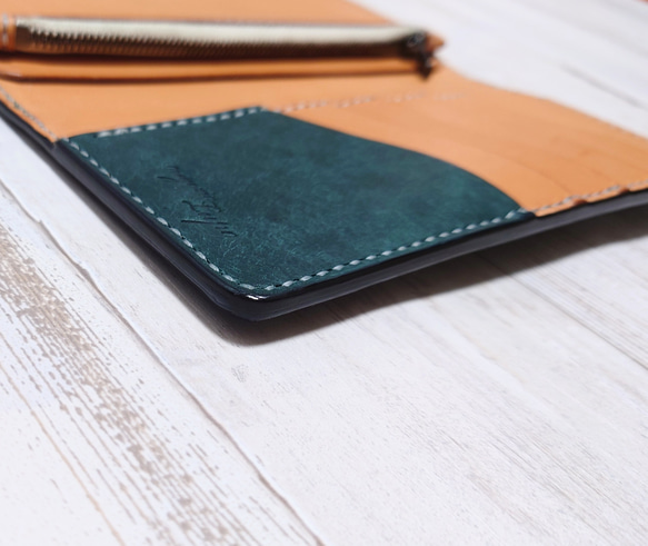 【薄マチコンパクト】本革 手縫いの薄い長財布 本革 __