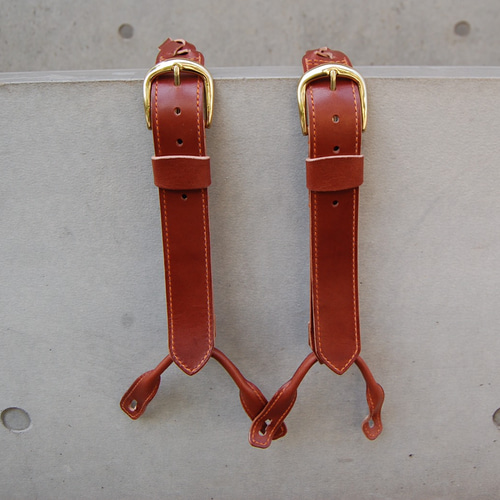 グロックレザー オールレザー カービングデザイン　サスペンダー 唯一無二のアイテム】オールレザー サスペンダー その他ファッション