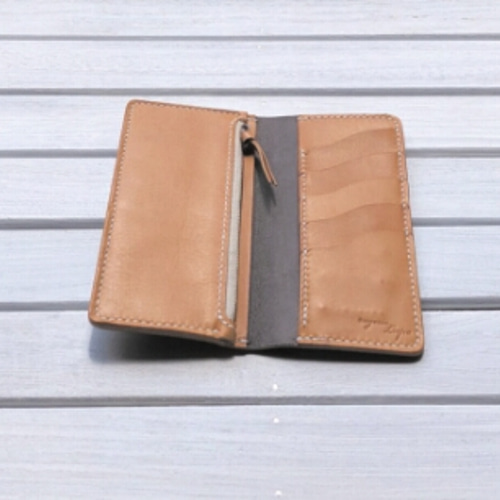【一点物】薄くて小さい長財布　| ハンドメイド 手染め 手縫い 6e4b69fd235786518c03dcf0f23448