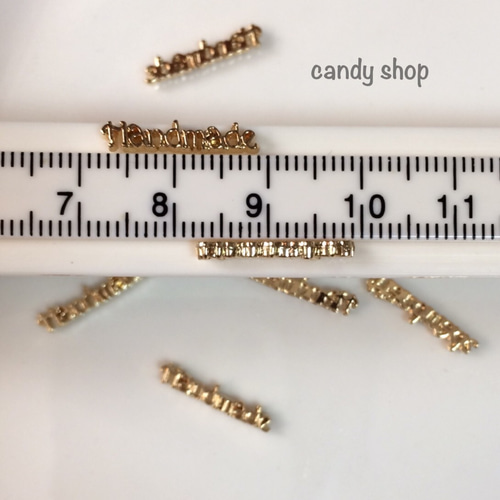 handmade small ロゴチャーム ゴールド チャーム ▽candy shop