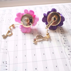 小花（紫陽花）と音符（水色） 3枚目の画像