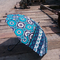 アフリカン日傘　ブルーカンガ 3枚目の画像