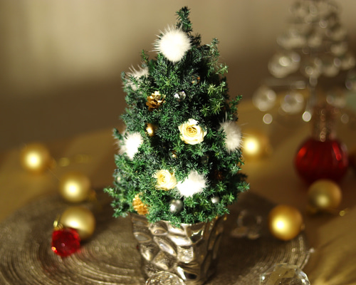 スワロフスキー＆ミンクファー ふわきらクリスマスツリー ケース入り