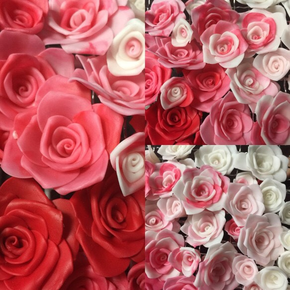 送料無料★黄色〜黄緑系グラデーション♡薔薇のフォトフレーム♡写真L版サイズ♡樹脂粘土♡結婚式お祝い誕生日♡世界でひとつ♡ 4枚目の画像