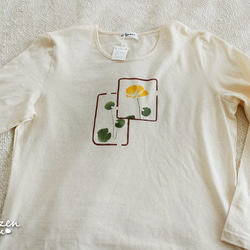 ポピーの型染めTシャツ♪ベージュ 3枚目の画像