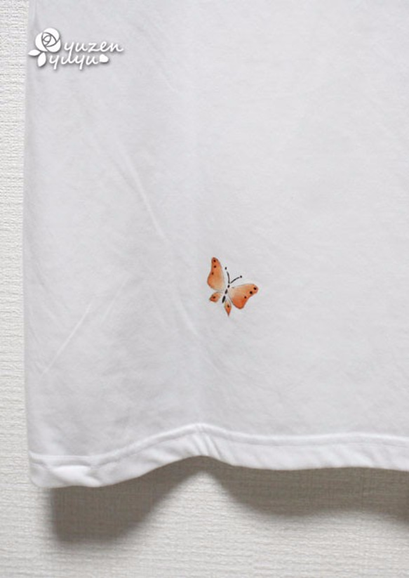 『G様オーダー分』ビタミンカラー草と蝶の手描き半袖Tシャツ 3枚目の画像