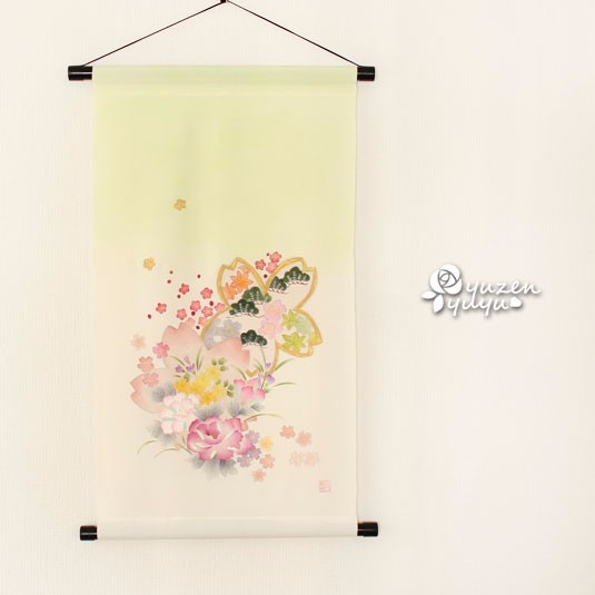 桜に四季の花手描きタペストリー タペストリー・壁掛け 結友
