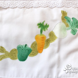 果物と野菜を手描き白いエプロン 3枚目の画像
