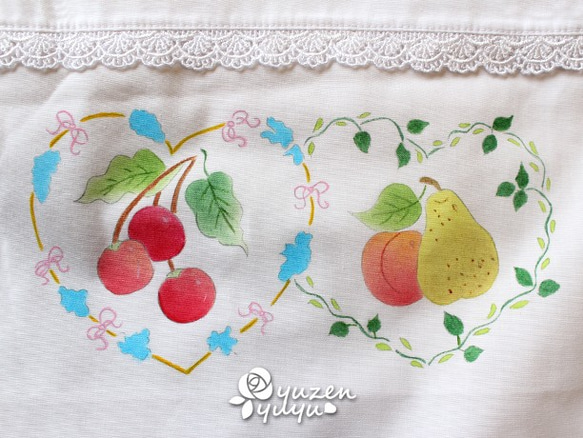 果物と野菜を手描き白いエプロン 4枚目の画像
