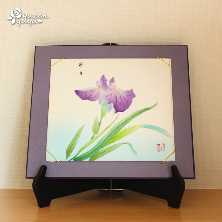 あやめの手描き額