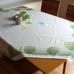 手織り麻に藍染のテーブルセンター（大）テーブルランナー テーブル