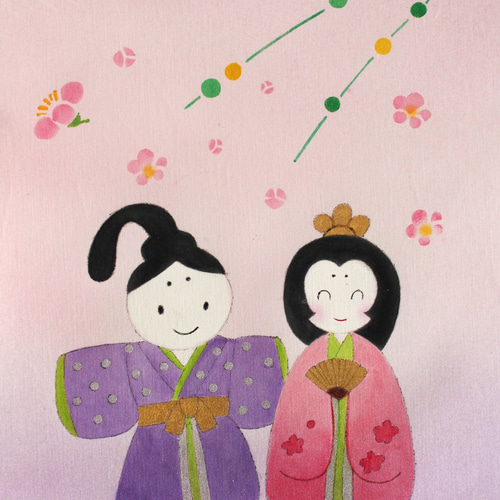 手描き ひな祭り友禅ペストリー：立雛