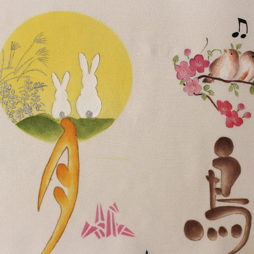 花鳥風月の手描きタペストリー タペストリー・壁掛け 結友 通販