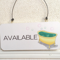 【再販オーダーお客様専用です】ドアノブプレート_お風呂使用中_英語版 2枚目の画像