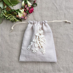 フランスアンティーク*ヴィンテージ*花かご刺繍*手刺繍*かご