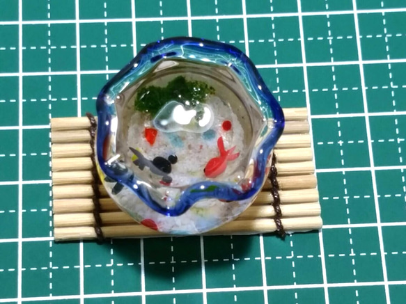 ミニチュア金魚鉢(青) 2枚目の画像