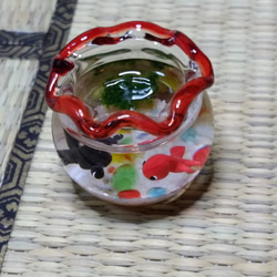 ミニチュア金魚鉢(赤) 3枚目の画像