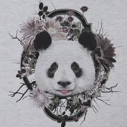 ronronPANDA Tee　Flower Frame（ヘザーホワイト） / R025-TT-HWH 2枚目の画像