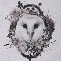 ronronBARNOWL Tee Raglan四分之三的袖子（希瑟·白x希瑟·黑）/ R026-R-HWH 第2張的照片