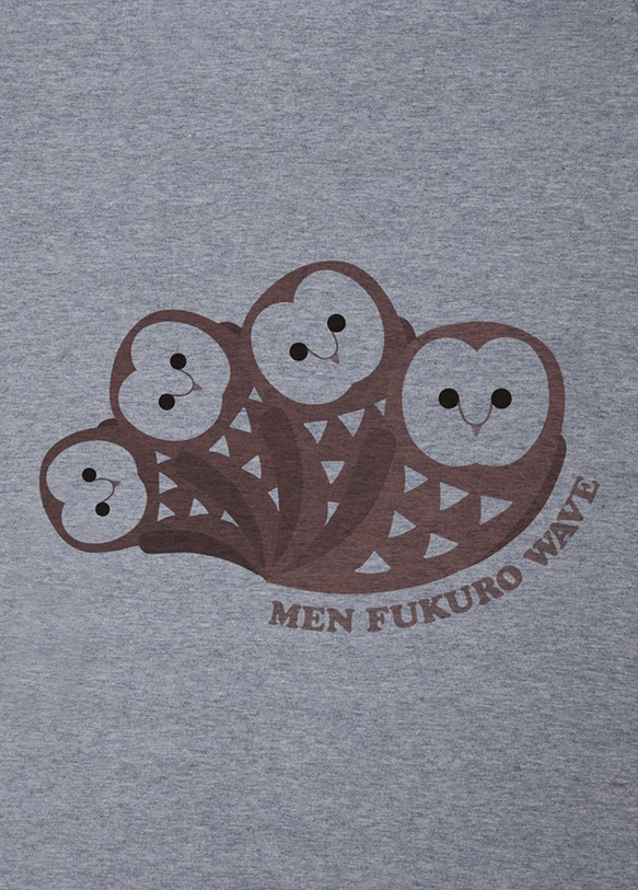 Men Fuku6 Tee　MEN FUKURO WAVE（ヘザーグレー） / R009-T-GR 2枚目の画像