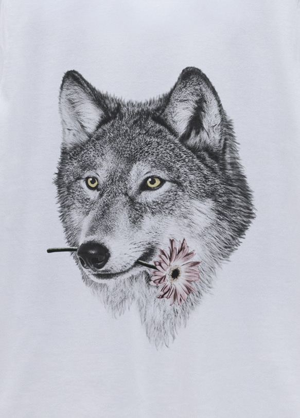 ronronWOLF Tee　Here you go（ホワイト） / R027-T-WH 2枚目の画像