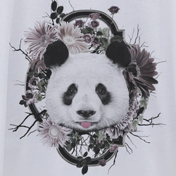 ronronPANDA ワンピースTee　Flower Frame（ホワイト） / R025-O-WH 2枚目の画像