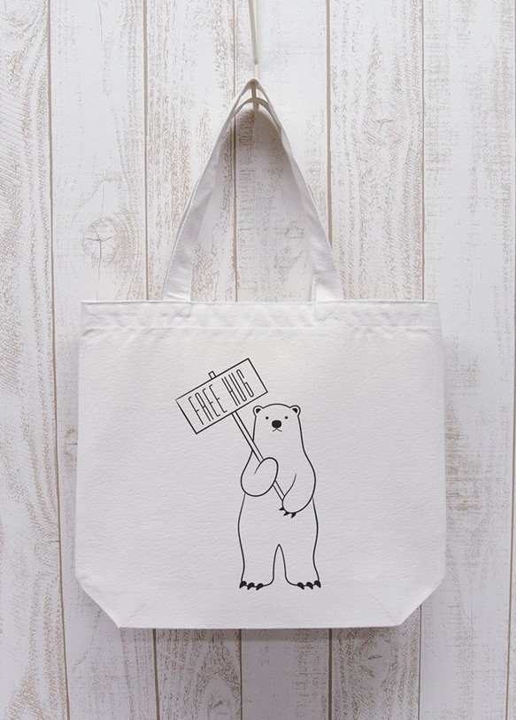 免費擁抱指南Polar Bear Tote（Natural）/ R011-BT-NA 第1張的照片