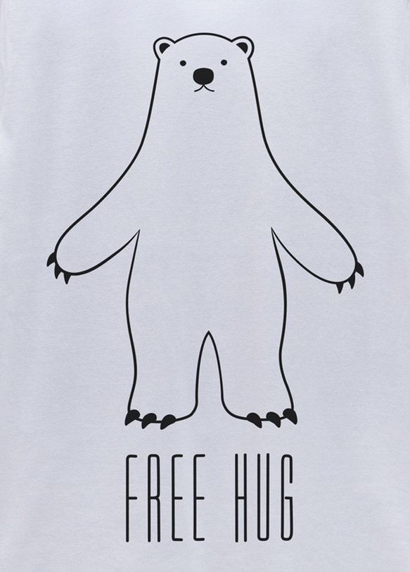 FREE HUG　シロクマ（ホワイト） / R013-T-WH 2枚目の画像