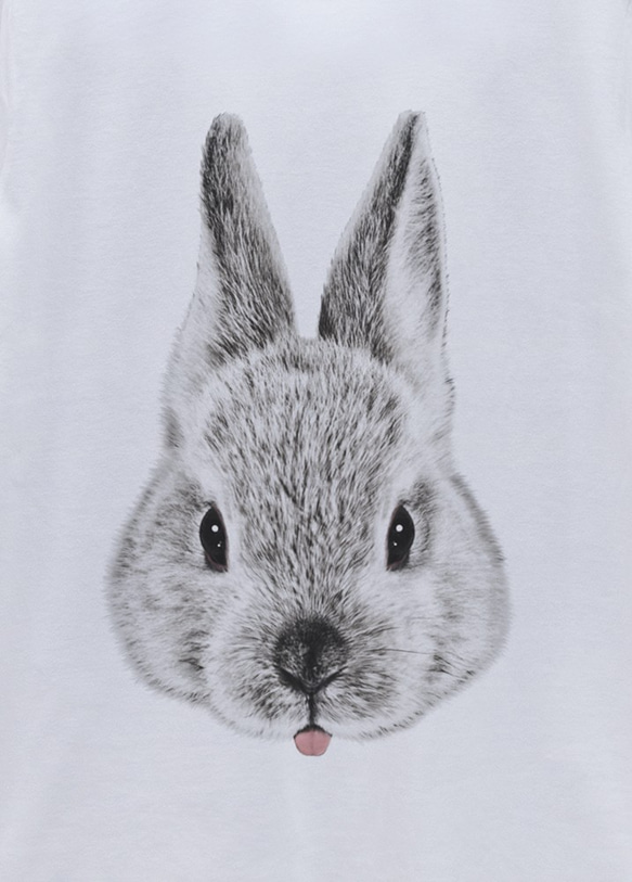 ronronRABIT Tee Beh（白色）/ R032-T-WH 第2張的照片