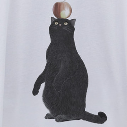 黑貓一件Tee蘋果（白色）/ R003-O-WH 第2張的照片