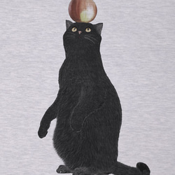 黑貓Tee Raglan四分之三蘋果套（Heather White×Heather Black）/ R003-R-HWH 第2張的照片
