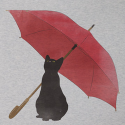 Rainy Black Cat Tee（燕麥）/ R039-T-OA 第2張的照片